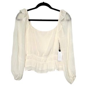 ASTR the Label - long sleeve crinkle blouse (small) NWT